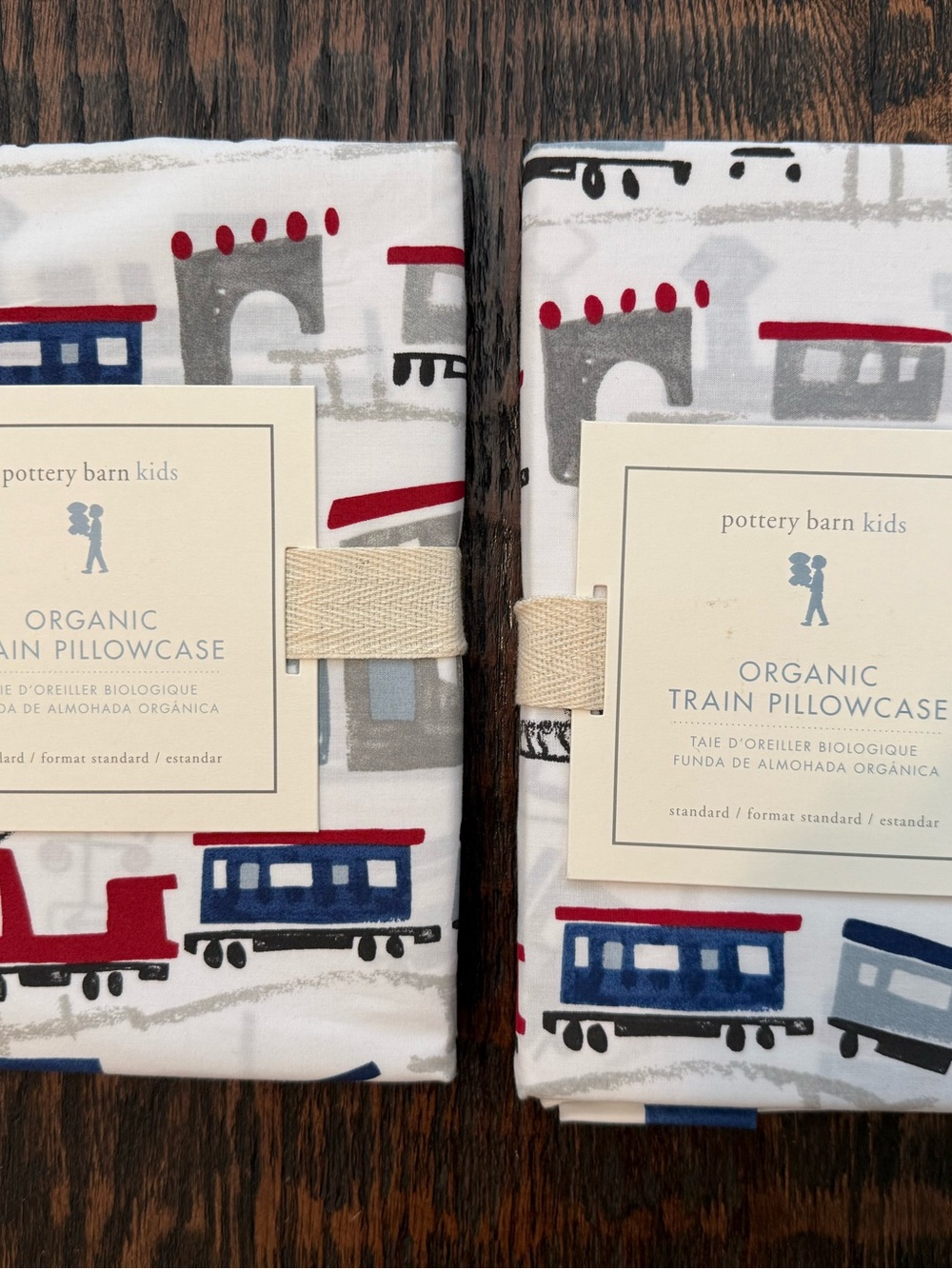 Pottery Barn Kids Organic Train Pillowcase Standard